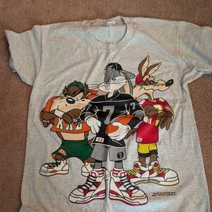 Anvil men Graphic T-Shirt - Gray with Cartoon Characters